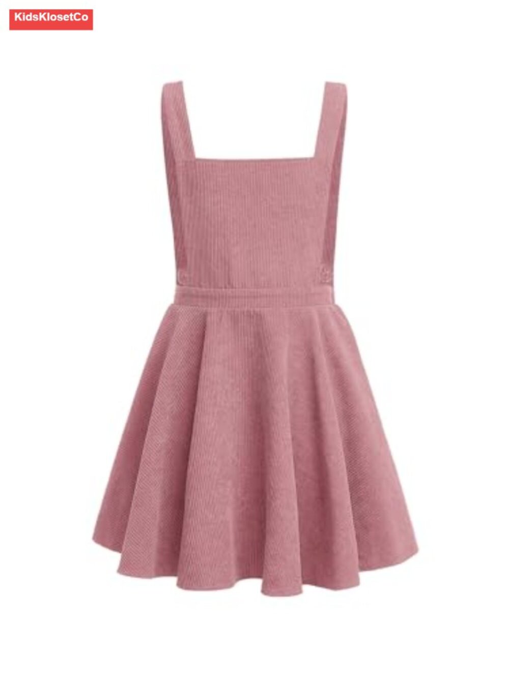 Girls Corduroy Overall Dress Sleeveless Square Neck High Waist Ruffle Fall